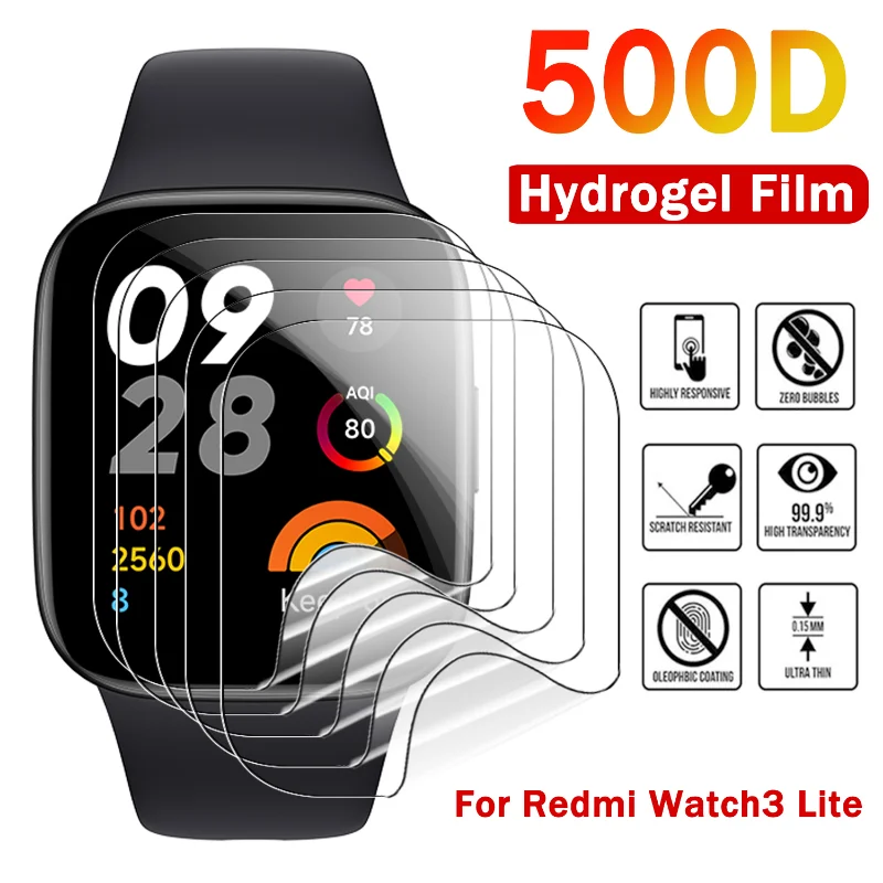 

Высококачественная Гидрогелевая пленка для часов Redmi Watch 3 Lite устойчивая к царапинам HD прозрачная защитная пленка для смарт-часов Redmi Watch 3 Lite