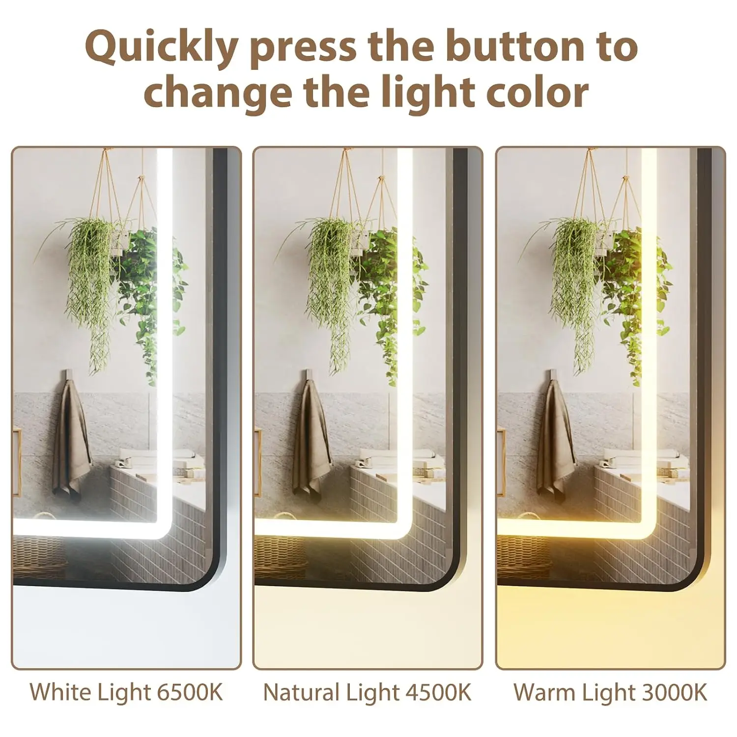 Led Medicine Cabinet with Mirror & Shelves, 3-Color Dimmer Light Bathroom Vanity Storage, 32
