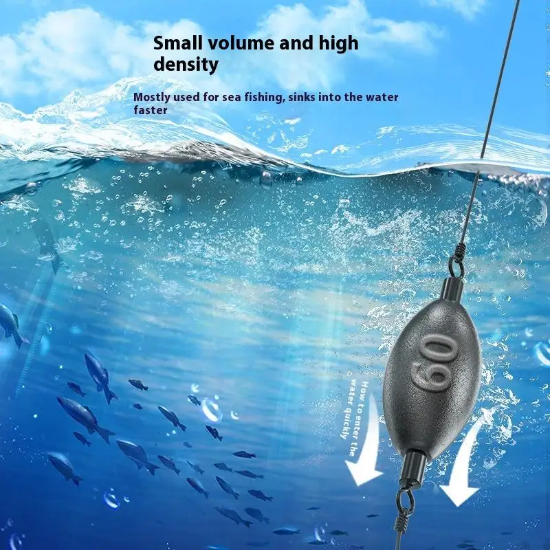 5Pcs Fishing Weights Sinkers Trolling Sinkers Quick Swivel Weight Sinker Olive-shaped Lead Pendant With Double Swivel