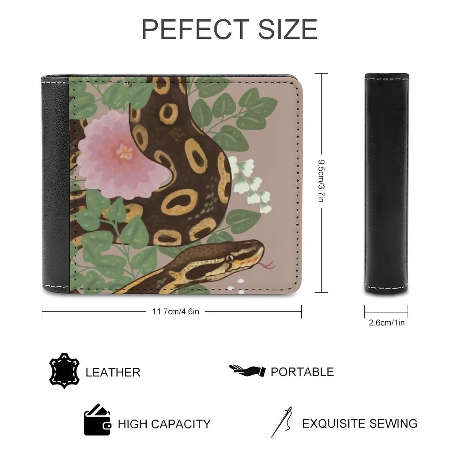 Kit The Ball Python Business Men Wallets Small Money Purses New Design Dollar Price Top Wallet Ball Python Reptile Plants