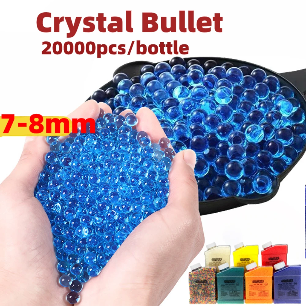 Soft Paint Crystal Ball Beans Brinquedos para meninos, Balas de água, Pistola Rifle Guns, Glock P90, M416 Machine Pellet, 7-8mm