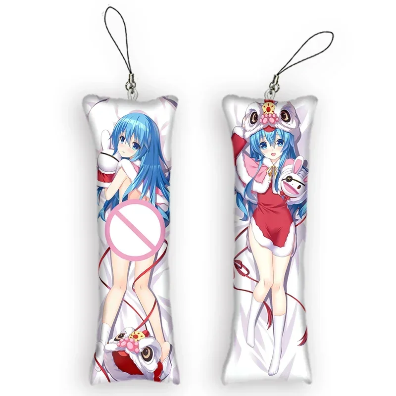 

DATE A LIVE Mini Pendant Himekawa Yoshino Dakimakura Keychain Double Sided Anime Body Mini Pillow Key Chains Cute Gift