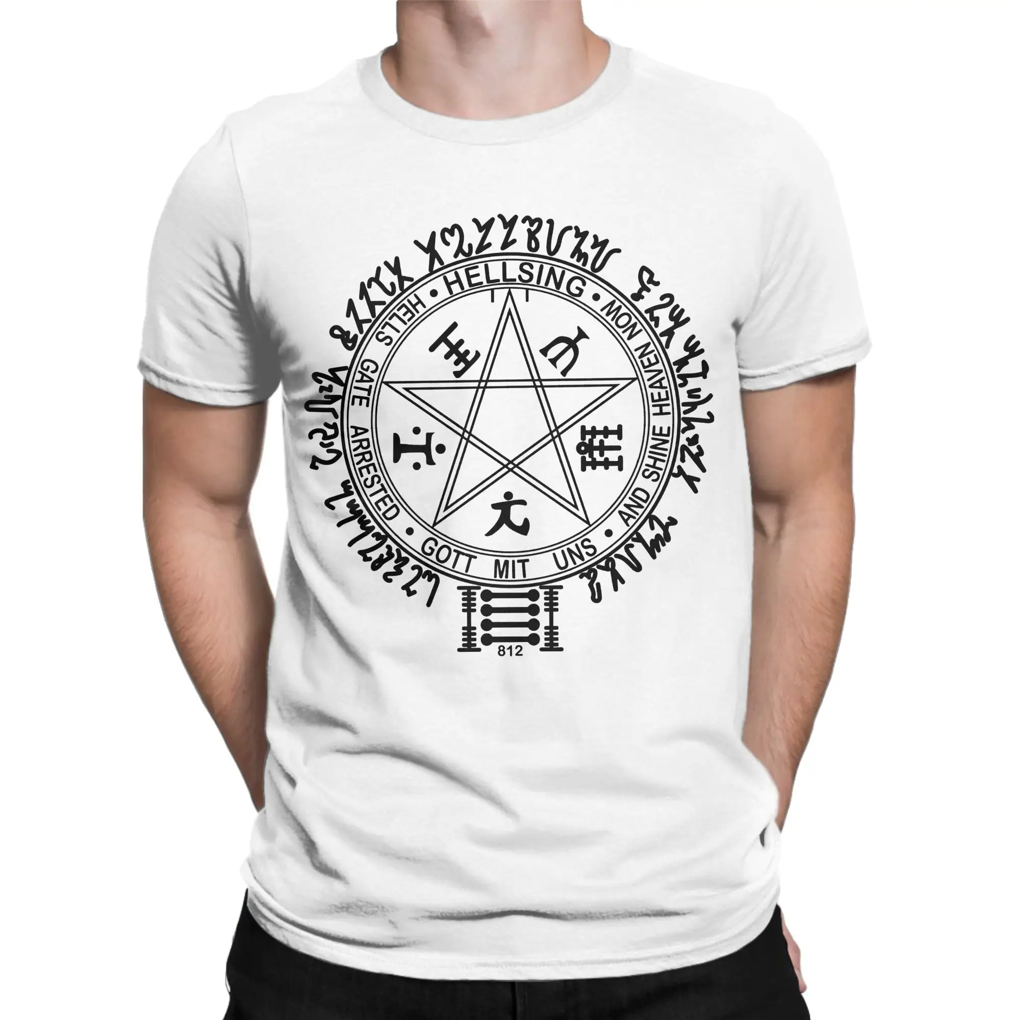 Blood Pact  Novelty Graphic 100% Cotton T-Shirt Hellsing Tops Tees For Men
