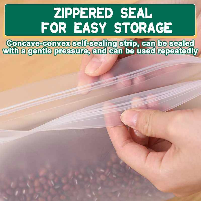 Silicone Food Storage Containers Fresh Bag Food Storage Bag Fresh Wrap Leakproof Containers Reusable Stand Up Zip Shut Fruit Bag