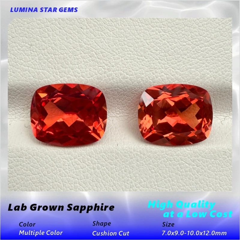 Ab Lab grown Colorful Sapphires Cushion Cut Multi-color AAA+Clarity Gems For Jewelry Setting&Custom Design Selectable Certificat