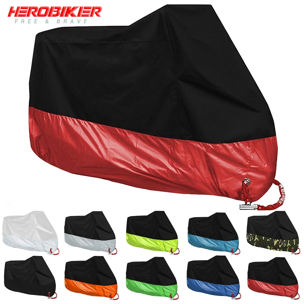 

HEROBIKER Motorcycle Cover New Motorbike Rain Cover Waterproof Dustproof UV Protective Outdoor Moto Scooter Cover for All Season