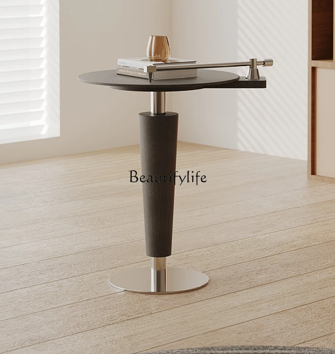 

Retro Small Apartment Living Room Sofa Corner Table Balcony Bedroom Stainless Steel Small Table