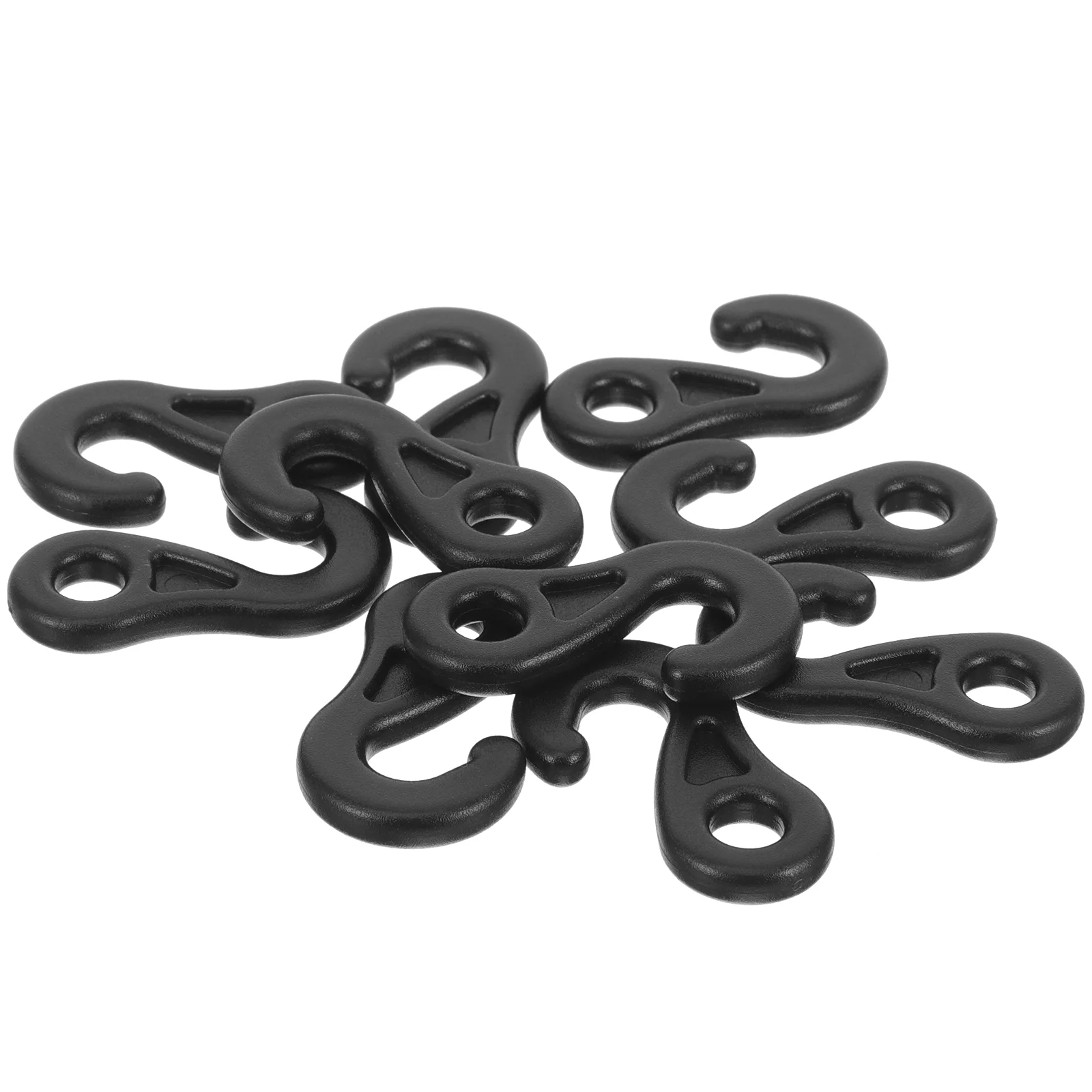 10 Pcs Outdoor Canopy Tent Question Mark Light Hook Ground Nail Wind Rope Connection Pom9 10pcs (black) Pegs Accessories