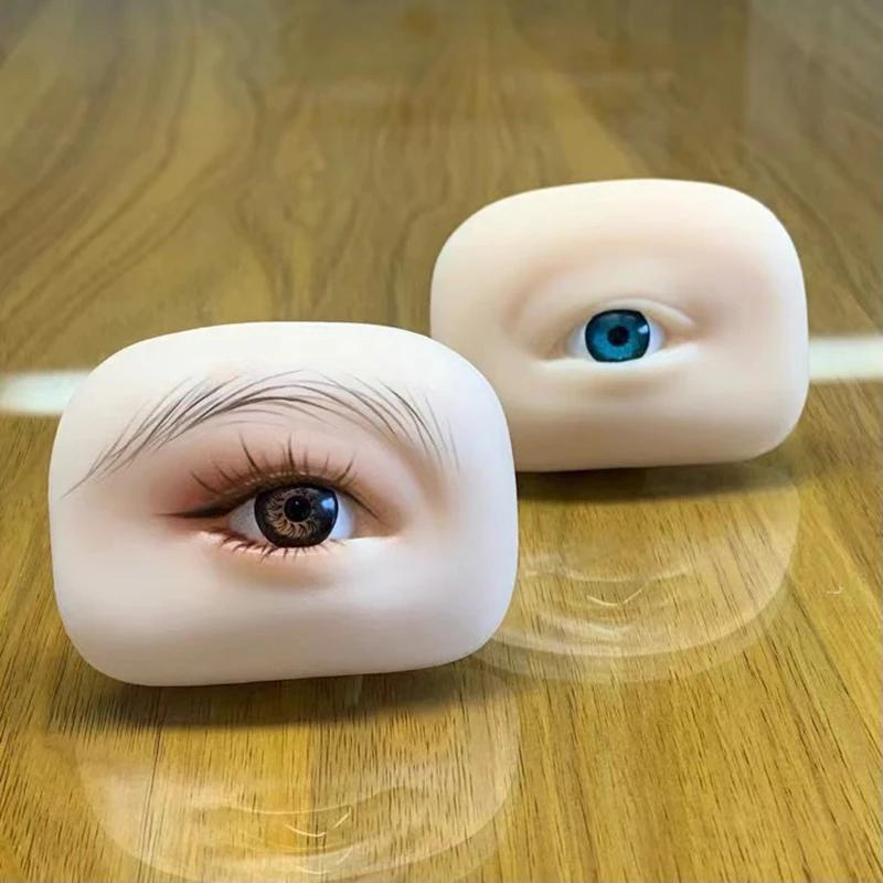 

A Pair Three-Dimensional Eyebrow And Eye Module With Eye Practice Skin Simulation Human Soft Silicone Line Eyebrow For Beginners