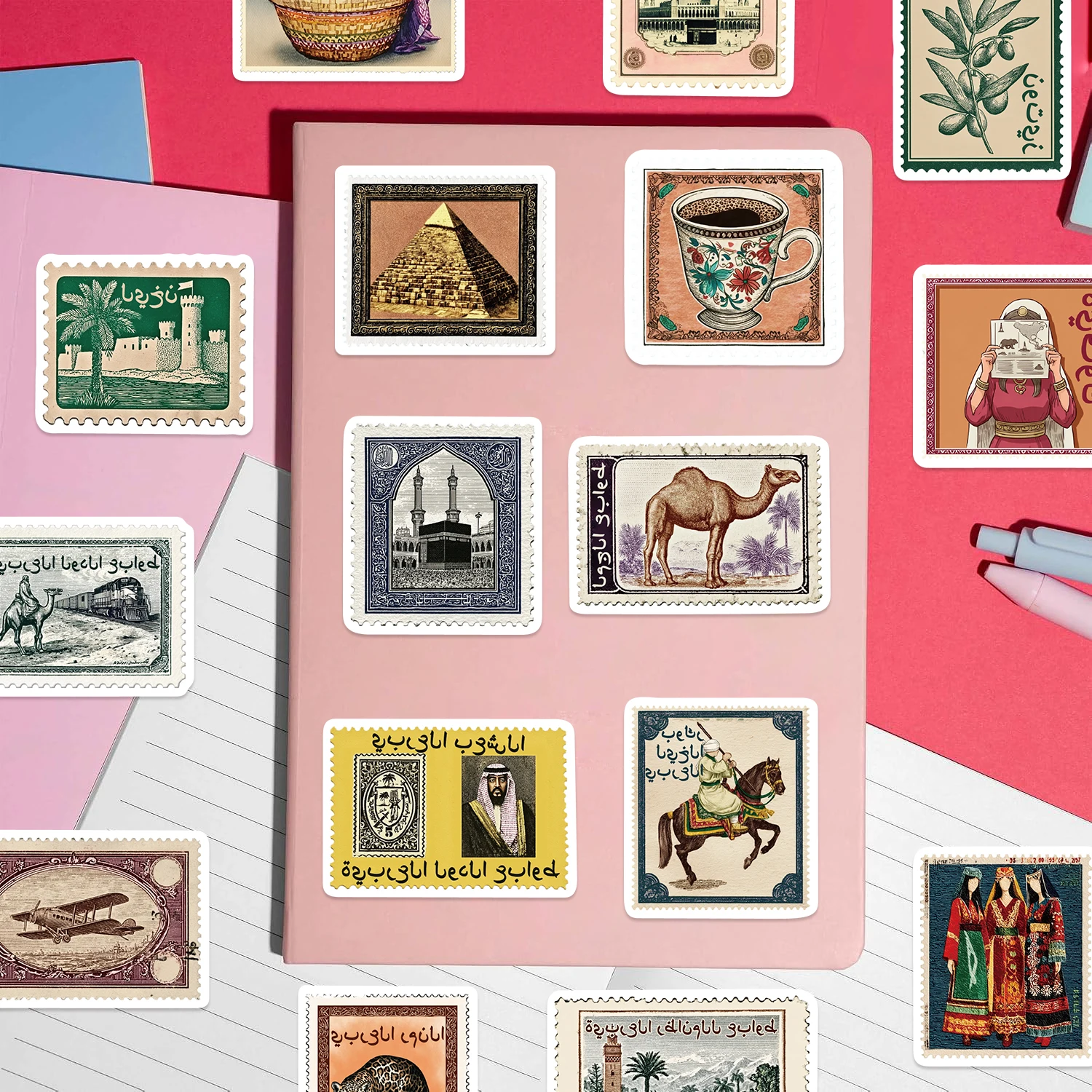 50Pcs Arab Stamp Aesthetics Stickers Decoration Decals for Roller Skating and Cycling Phone Cases Laptop Sticker view 6