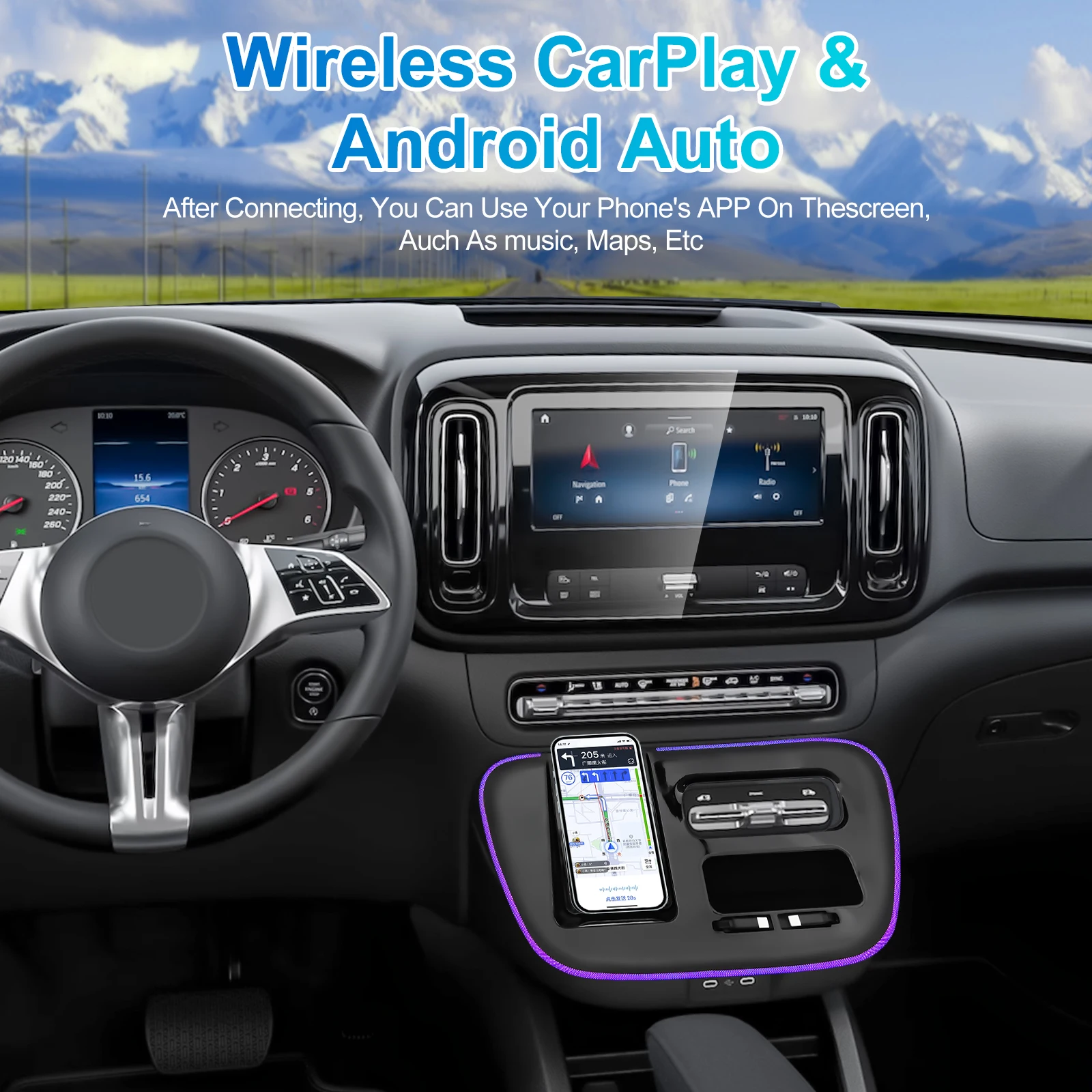 

AUTONTL New upgrade High Quality For Mercedes Benz Vito 2024 Wireless Charging Stand Car Phone Fast Charging Car Accessories