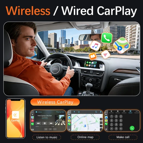 Imagen 2 del producto SAZYAUTO para Audi A4 B8 A5 Q5 2009-2015 inalámbrico CarPlay Android Auto NO MMI 2G con AirPlay Mirror Link navegación Bluetooth