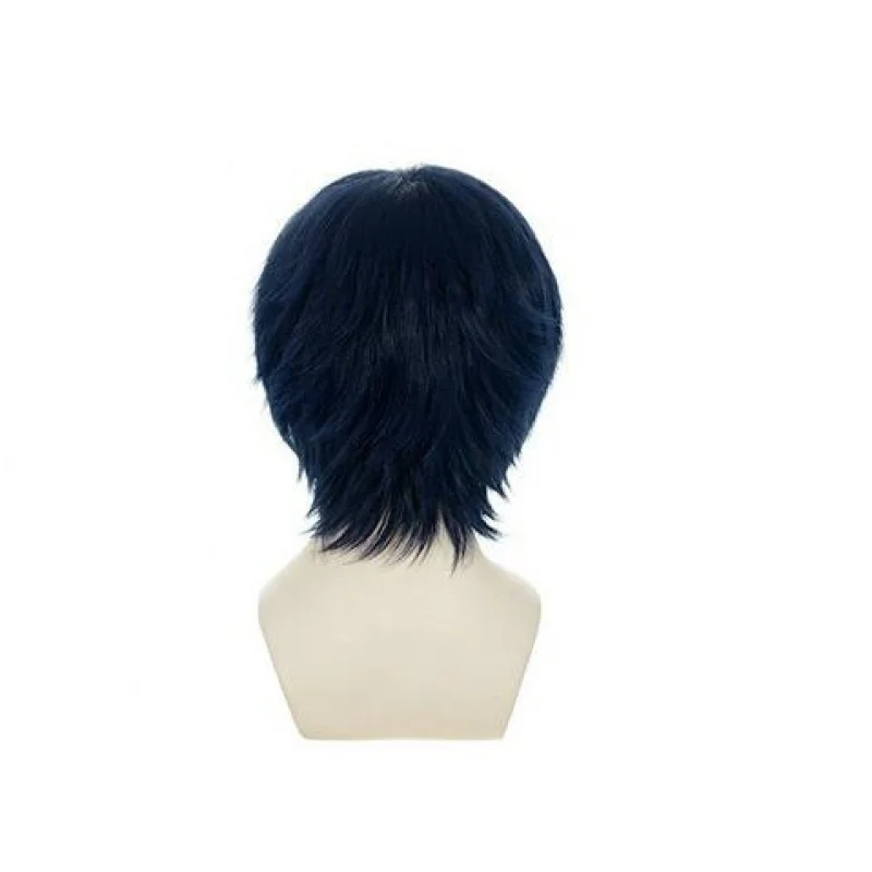 قصيرة Ao no Exorcist -Okumura Rin الأزرق الداكن أنيمي شعر مستعار تأثيري