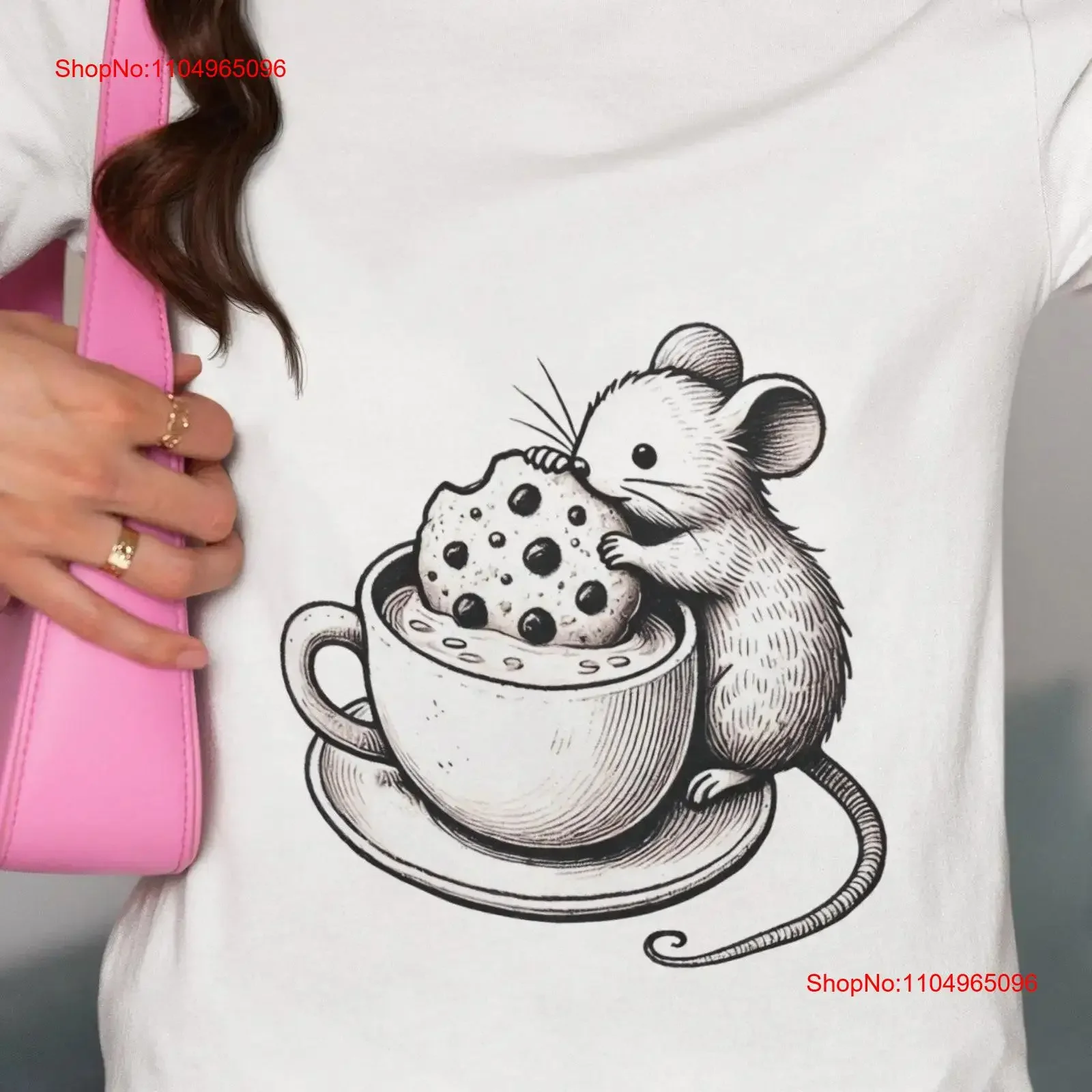 

Charming Mouse Dunking Cookie in Hot Chocolate T Shirt Funny Cozy Cocoa Lovers Cute Animal for Winter Christmas vintage Washed
