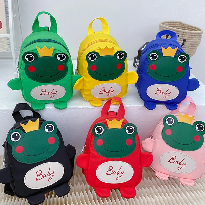 Anti-lost Belts Book Bag Kids Panda Frog School Bags Baby Cartoon Fashion Backpack Cute Animal Zoo Mochila Children Backpacks