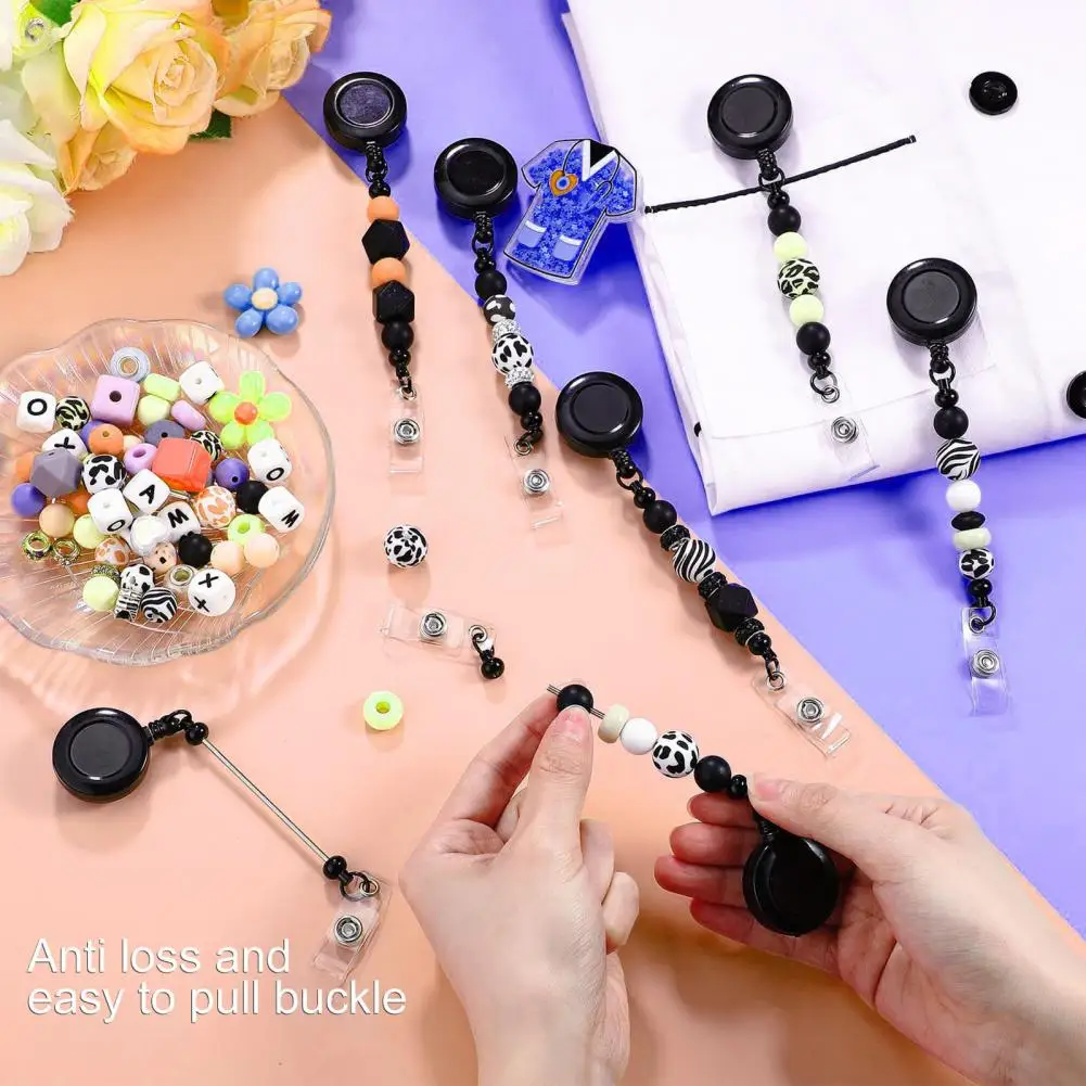 개폐식 분실 방지 이름 태그 랜야드 배지 릴, 경량 휴대용 DIY 이름 태그 배지 릴, 사무용품, 12 개