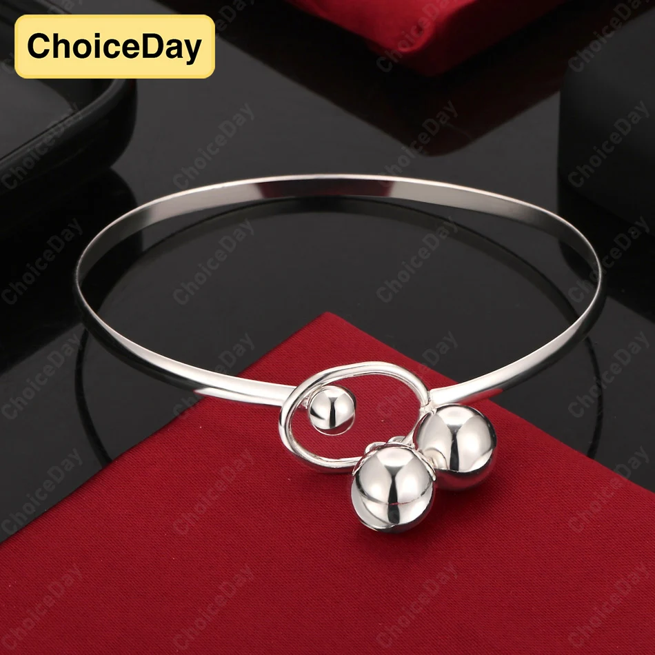 

ChoiceDay 925 Sterling Silver Exquisite Round Bead Bracelet Women's Fashion Gift Accessories Party Jewelry