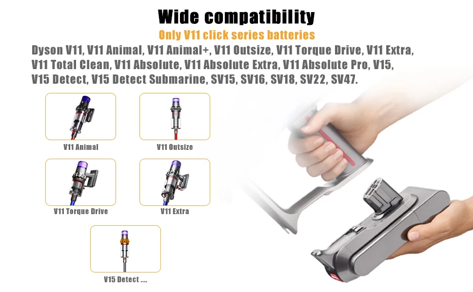 Vacuum Battery For Dyson V11 Animal Outsize/ V11 Torque Drive Extra，Dyson SV15 SV18 SV22 SV17 355983 SV16