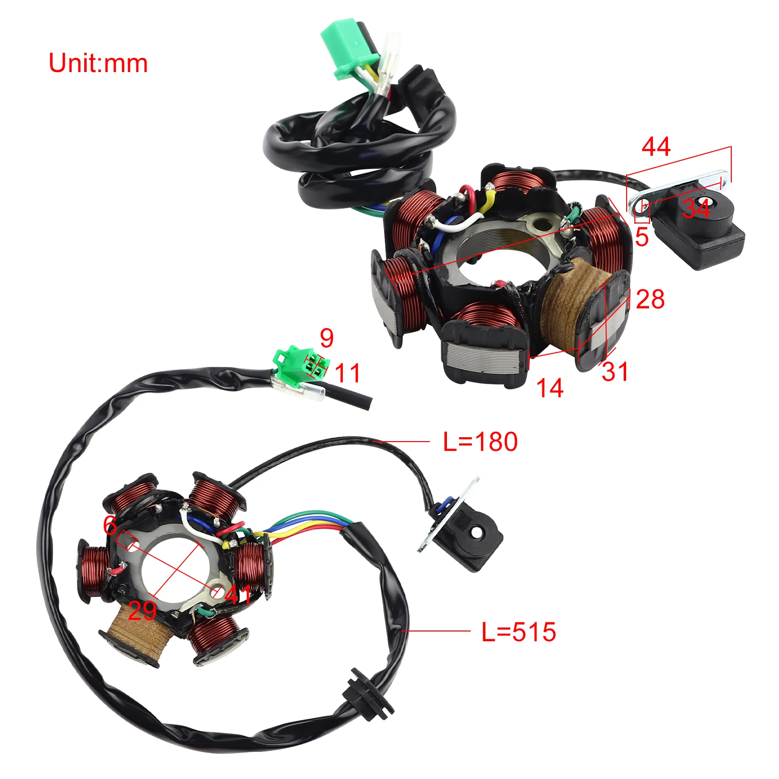 Ignition Coil CDI Box Magneto Stator A7TC Spark Plug Kit GY6 50cc 70cc 90cc 110cc 125cc Engine Moped Quad Go Kart Pit Dirt Bike