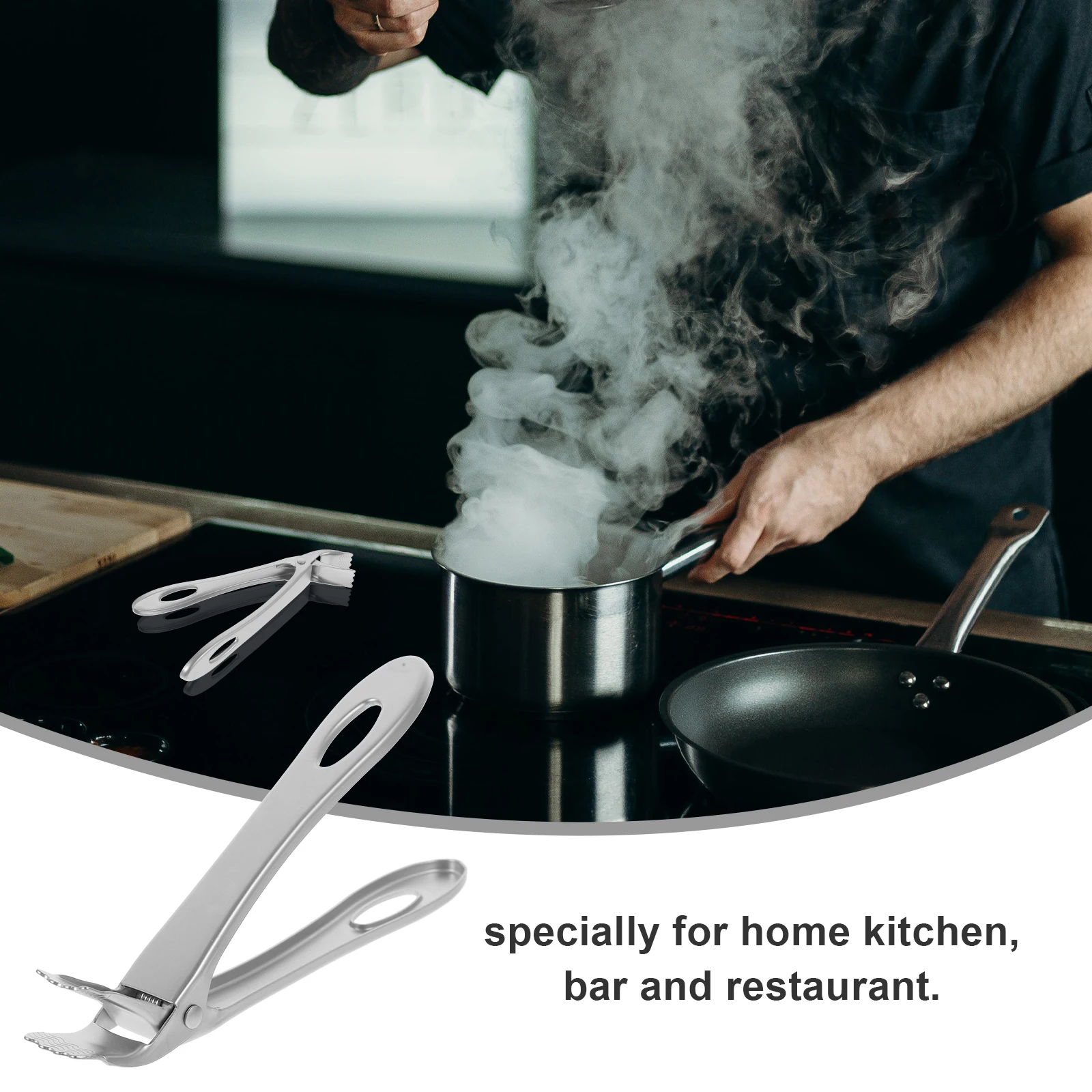 

2pcs Stainless Steel Bowl Clip Anti-Scalding Plate Lifter Heat Resistant Pot Holder Crockery Tongs Home Restaurant