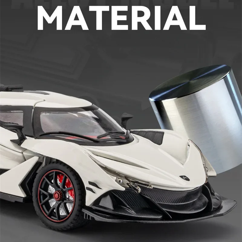 1:24 Apollo IE Intensa Emozione Alloy Sports Car Model Diecast Metal Super Racing Car Model Simulation Sound Light Kids Toy Gift