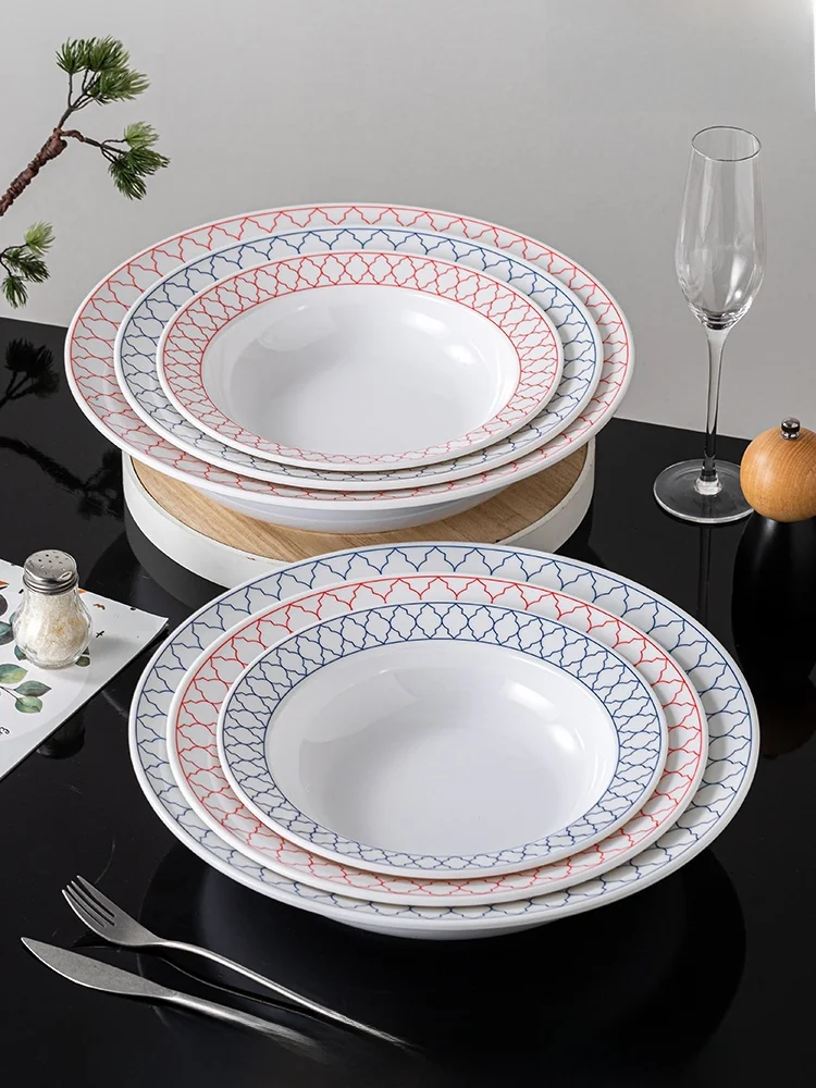 

Фарфоровая миска для супа большого размера с имитацией горячего горшка для ресторана, отеля, простой дизайн, материал металкрилата из металкрилата из Китая