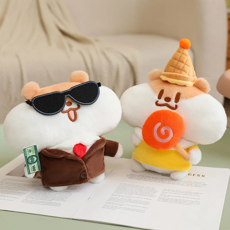 

Кукла с молоком, чайной мышкой, некоторые сладости, игрушка King Hamster Kawaii Boss, мягкий подарок для детей