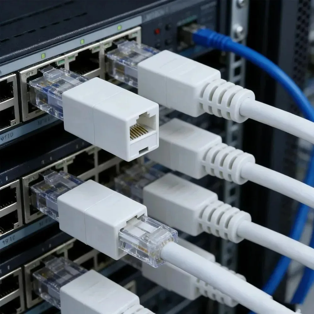 RJ45 Coupler Extender Connector Cat 5 Cat6 Cat6a Ethernet Coupler Female To Female PC Hardware Adapters Ethernet Cable Extender