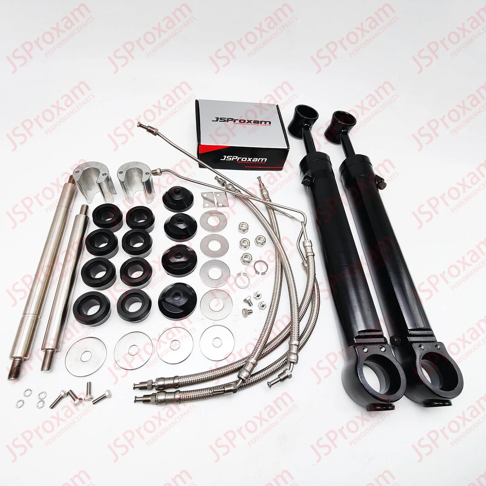 9B-122B Replaces Fits For Mecruiser 9B-121 Bravo 1 2 & 3 Trim Tilt Ram Cylinder s Port & Starboard Hardware Full Hose Kit