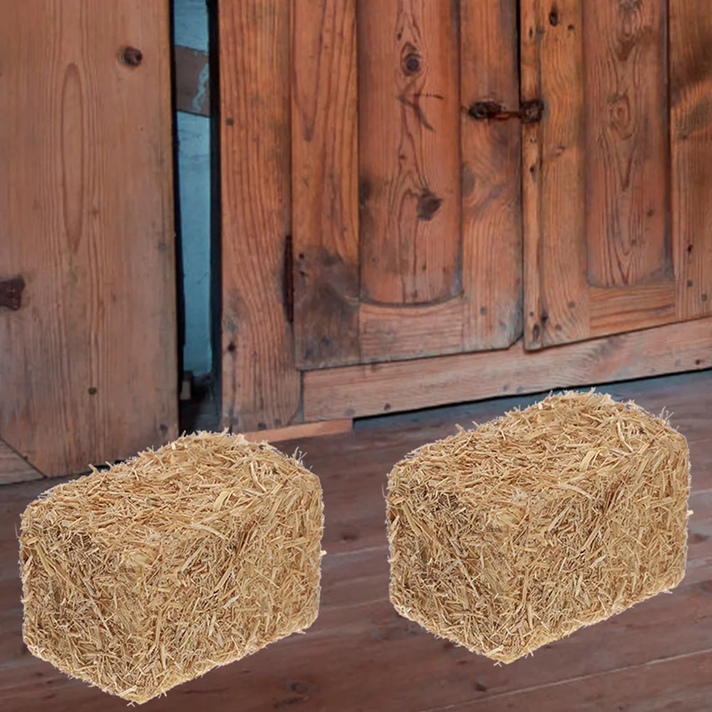 8 Pcs Simulated Mini Haystack Bails of Decor Bales DIY Sand Table Party Adorn Yard Scene Garden Straw