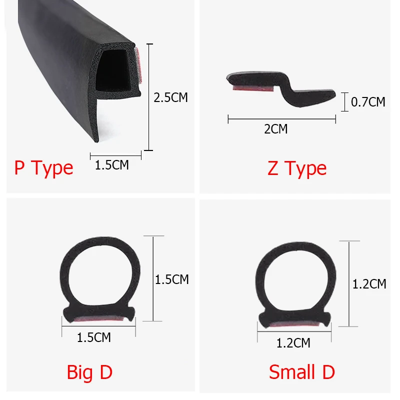 P Z D 모양 유형 2 미터 자동차 문짝 도장 스트립, EPDM 고무 소음 차단, 방진 방음 자동차 도장 강력