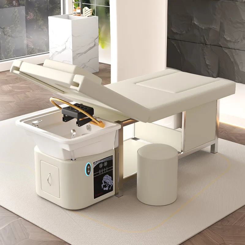 

Регулируемая раковина, кресло для шампуня, парикмахерская кровать, массажное удобное кресло для шампуня, красивая мебель из искусственной кожи Letto Di Lavaggio MHXFY