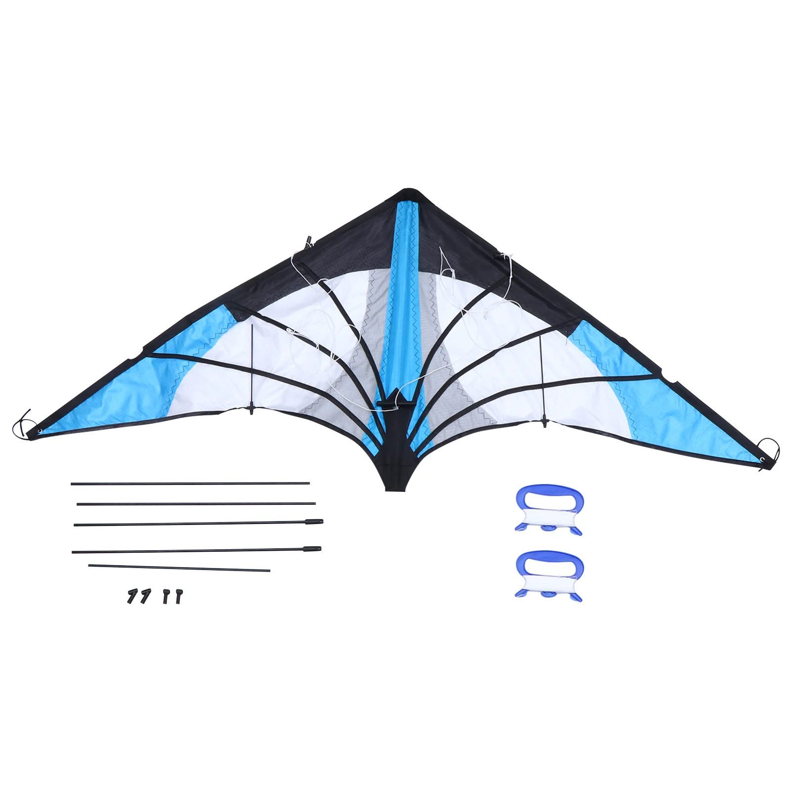 Cometa triangular de doble línea, colorida para volar al aire libre para niños, cometa constante de viento fácil de volar para playa