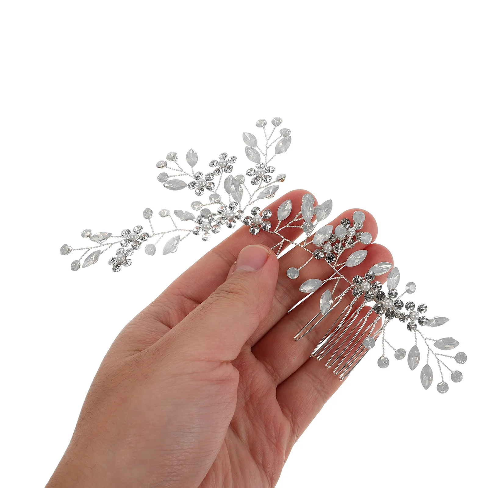 مشط شعر الزفاف الأنيق بتصميم زهرة حجر الراين خفيف الوزن وآمن للعروس للنساء والولائم والحفلات الراقصة وإكسسوارات الديكور