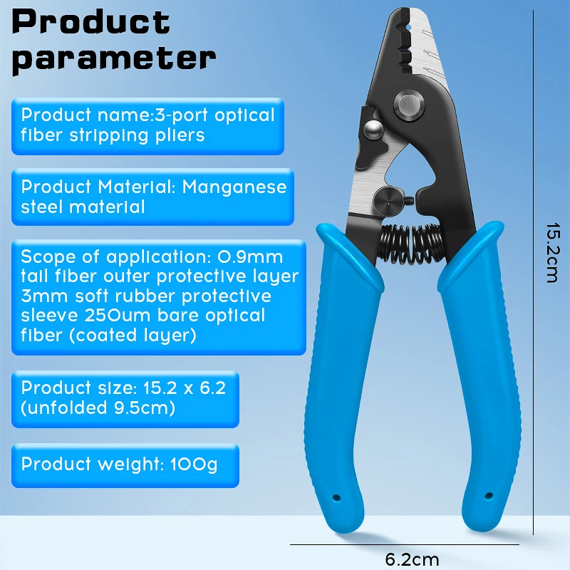 VCFS-33 Three-port Fiber Optical Stripper/ Pliers/ Wire strippers FTTH Tools Optical Fiber Stripping Pliers