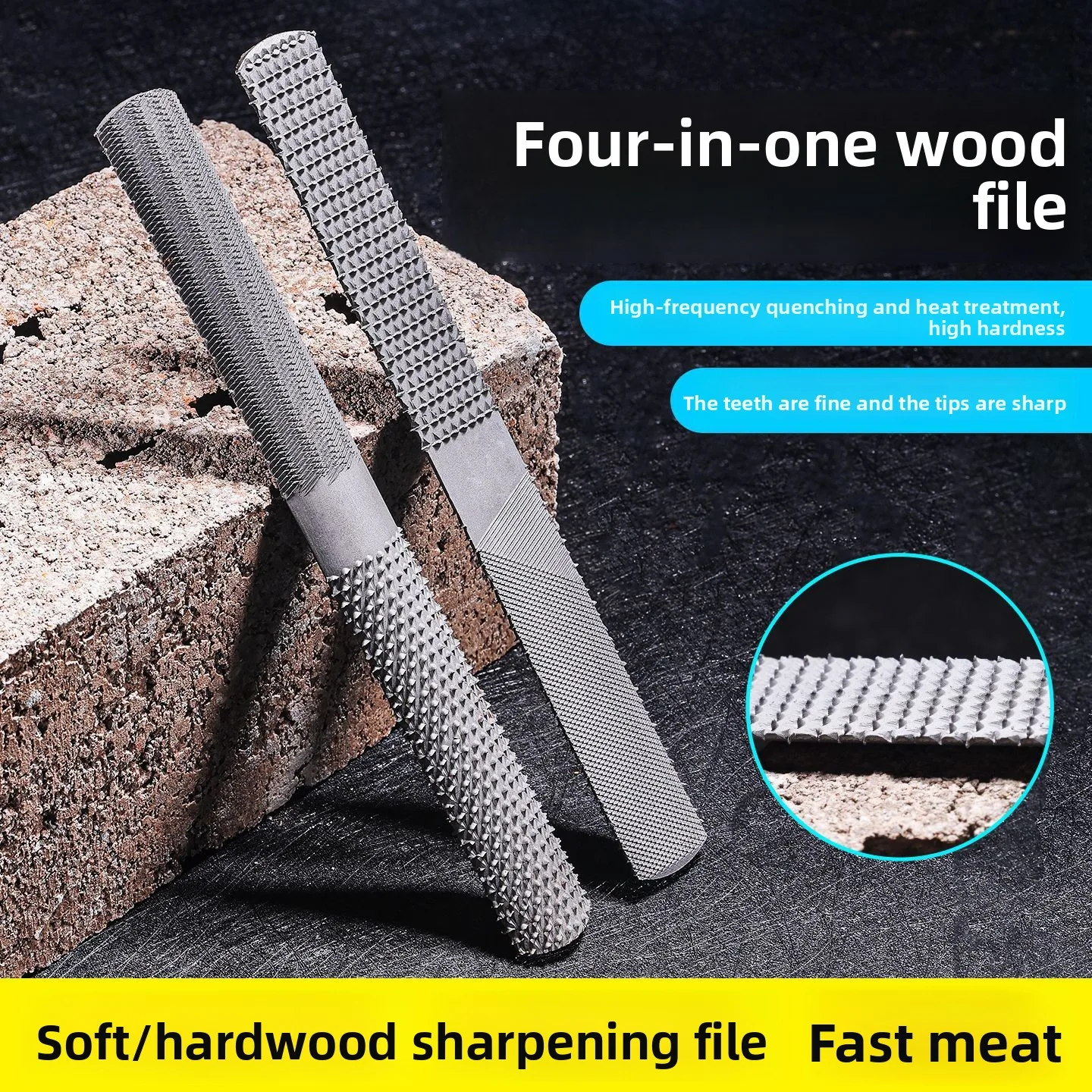 Half-Round Wood Rasp File Set for Metal Woodworking Carving Shaping Deburring Hand Grinding Tool