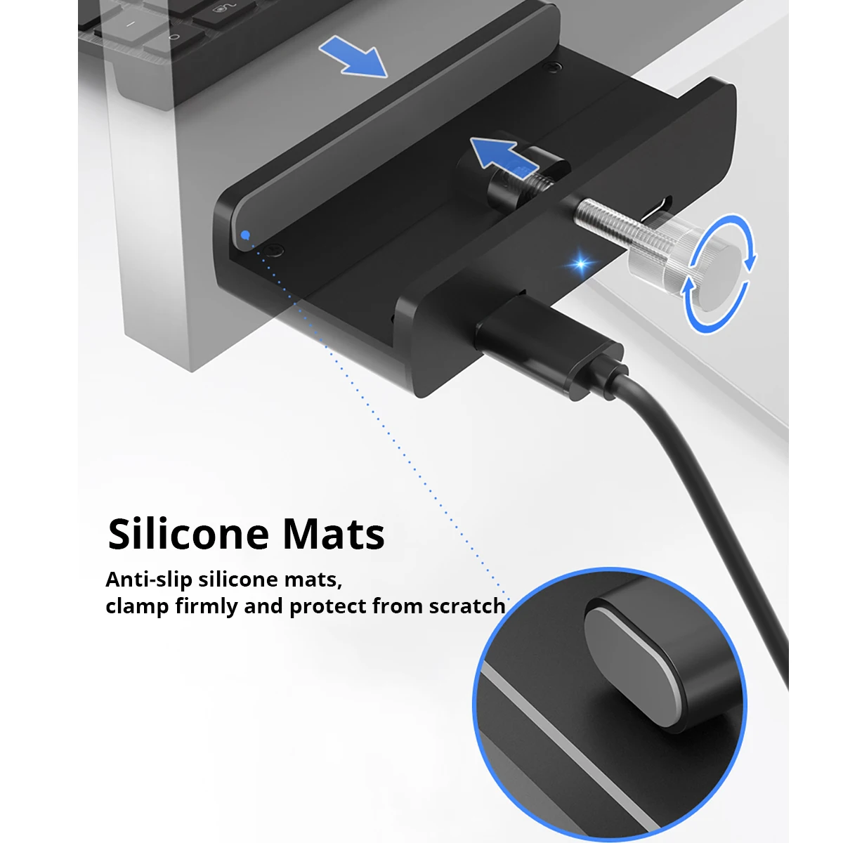 Imagem -06 - Hub Usb de Alta Velocidade com Fonte de Alimentação tipo c Portas Usb 3.0 Braçadeira Divisor para Computador e Laptop