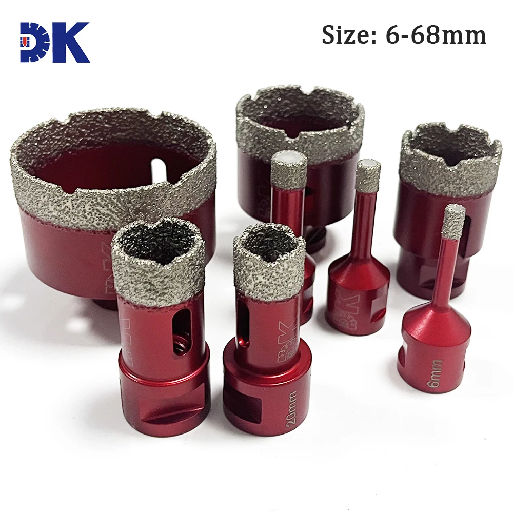 6-68mm M14 Thread Vacuum Brazed Dry Diamond Crown Drilling Core Bits Ceramic Tile Hole Saw for Granite Marble Porcelain Stone