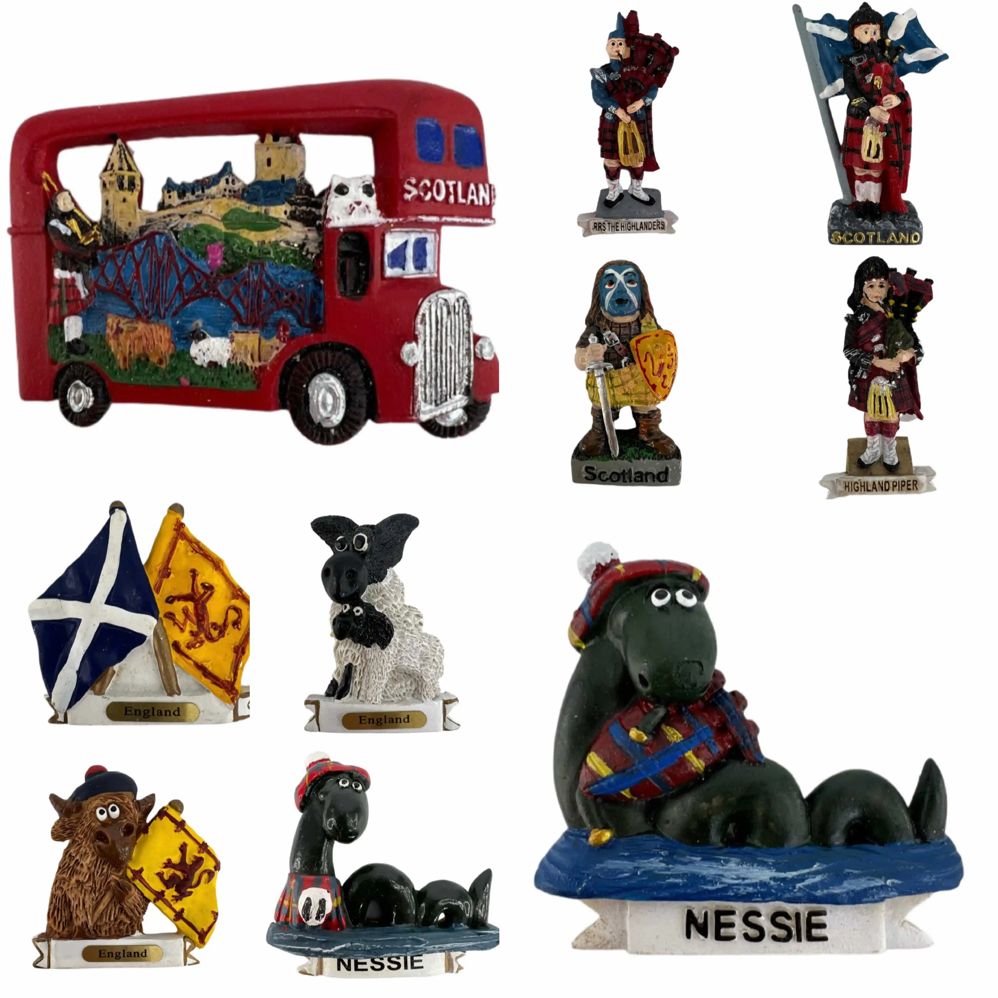 British Fridge Magnet Scottish Flag, Loch Ness Tourist Souvenir 3D Resin Magnetic Room Recoration Collection Gift