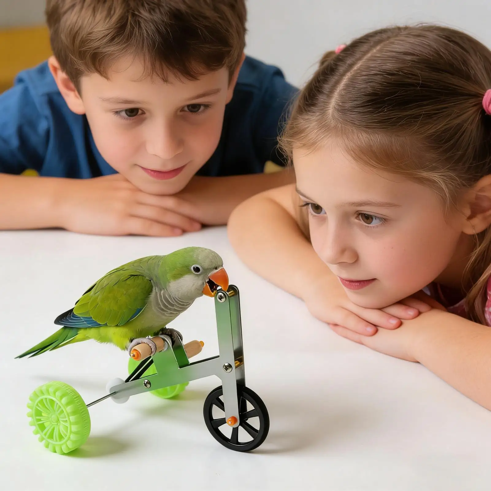 Bird Bike Intelligence Training Bicycle Parakeet Toys For African Grey Cockatoo Conures Pets Cockatiel Macaw Intelligence
