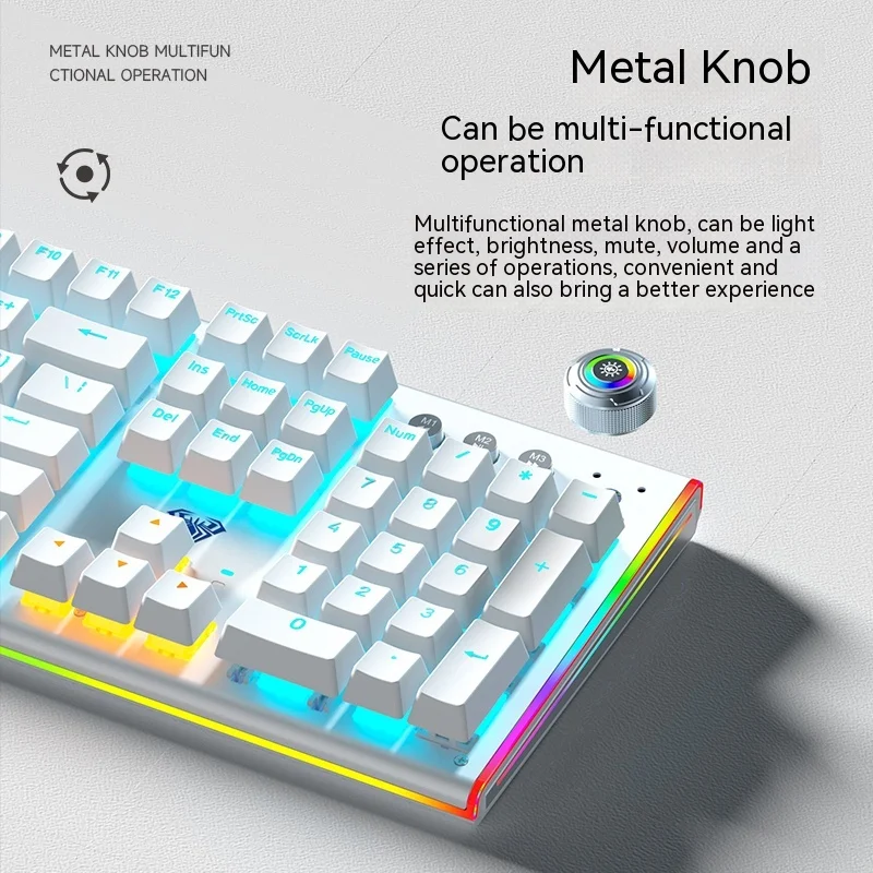 Aula F3020 Wireless Mechanical Gaming Keyboard 108 Key Three-modes 2.4g/bluetooth/wired Backlight Keyboard For Mac/ios/android