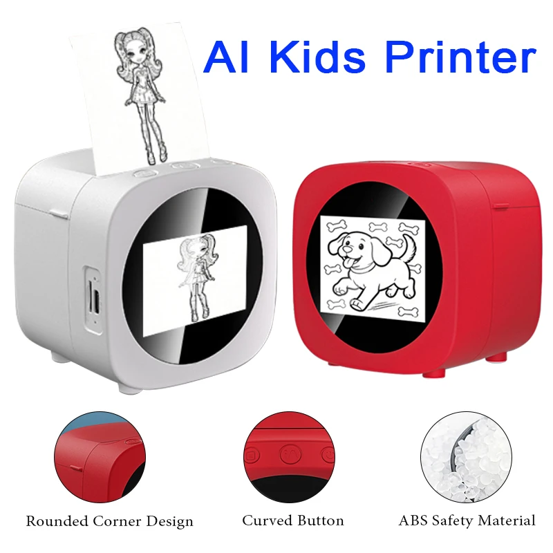 

AI Voice Control Thermal Printer with 2.4-inch HD Display Voice Recognition Image Printing Printing Wireless Mini Label Maker