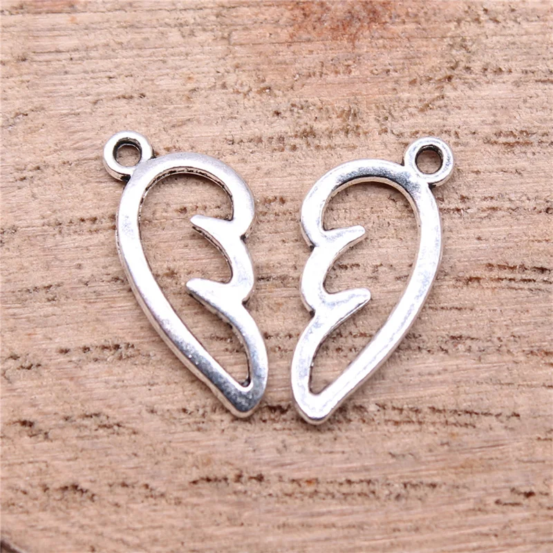 40pcs Charms 16x8mm Angel Wing Charms For Jewelry Making DIY Jewelry Findings Antique Silver Color Alloy Charms Pendant