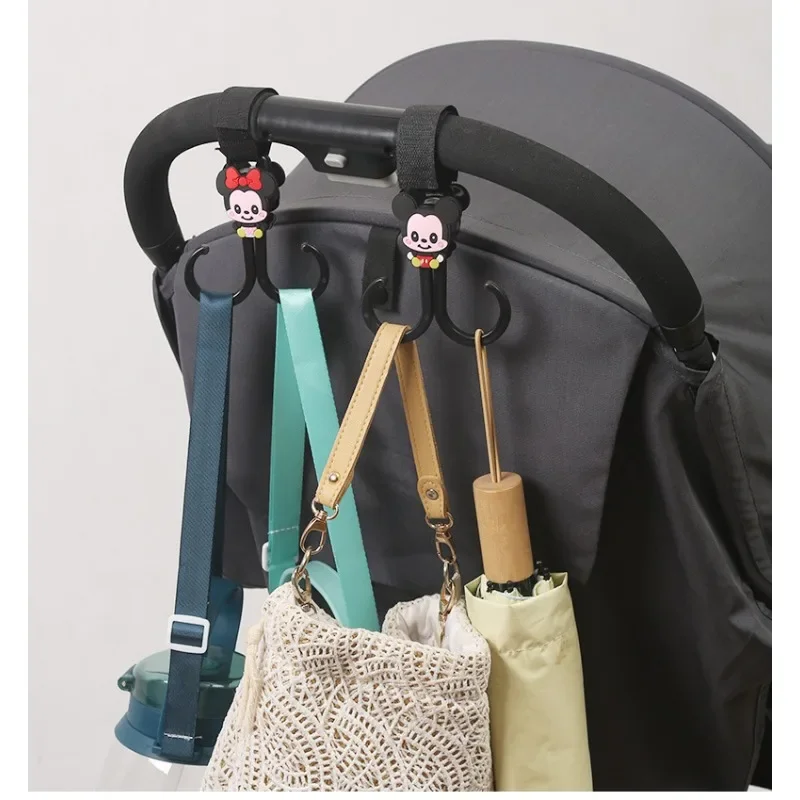 New Multi-Functional Double Baby Stroller Hook Double Hook Trolley Bag Storage Hook  Free Rotating Electric Bike Hook