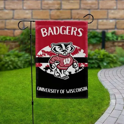 University of Wisconsin Badgers Double Sided Garden Flag Banner 12x18 Inch...