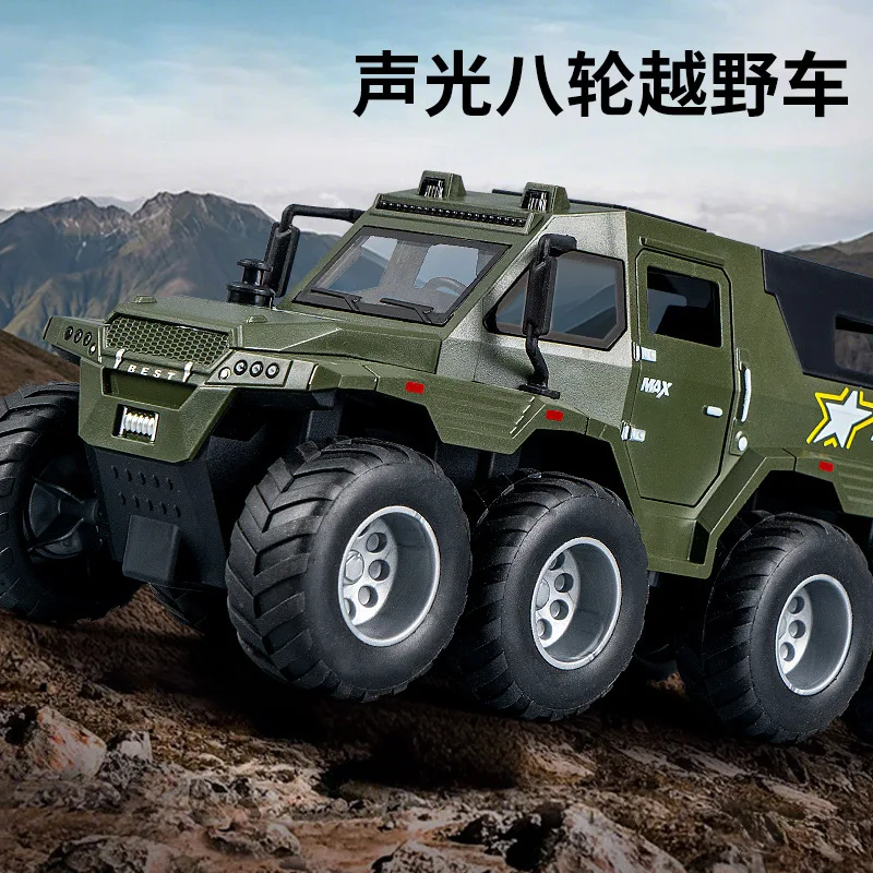 Sound And Light Inertia Eight Wheel Special Police Off-Road Vehicle Model Children's Toy,Simulation Can Open The Door Police Car
