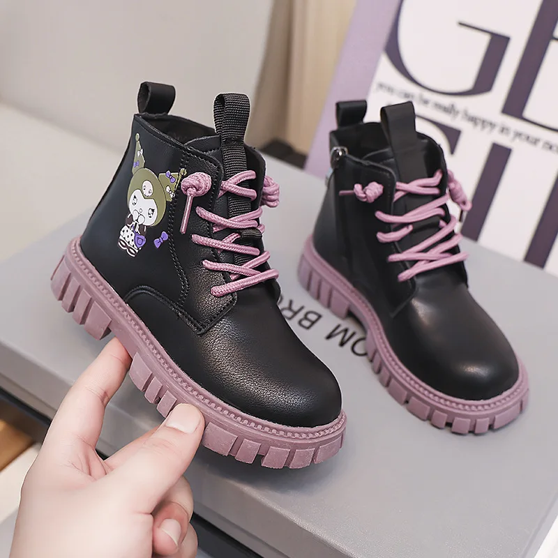 

Sanrio Kuromi Children's shoes Fashion boots autumn and winter lovable cartoon be non-slip Cotton boots kawalii shoe Girl gift