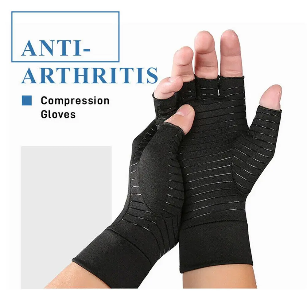 Fashion Pain Relief Compression Copper Cycling Mitten Sport Gloves Arthritis Gloves Hand Wrist Brace