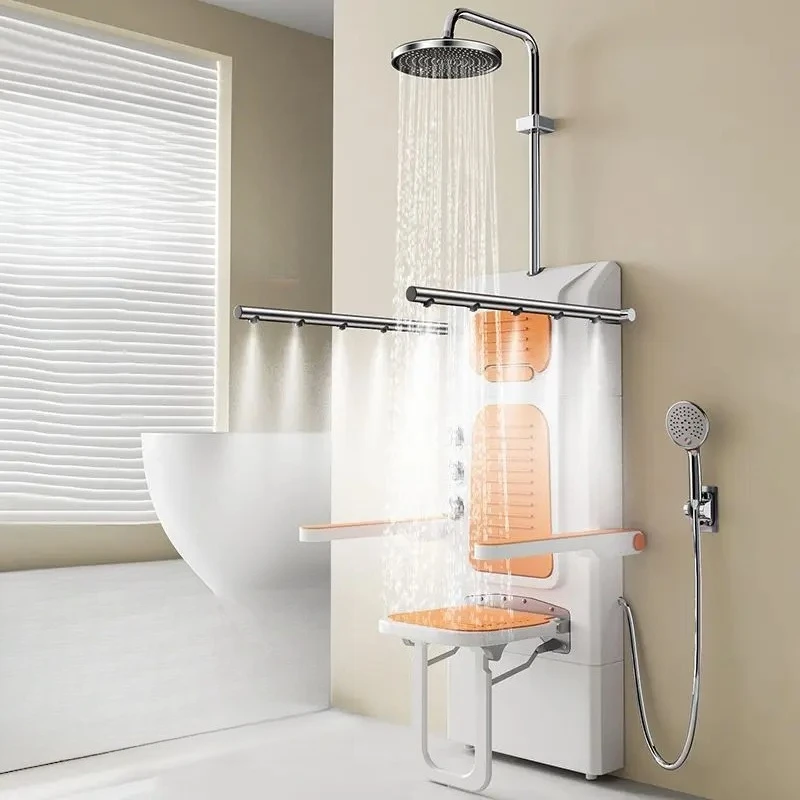 

Elderly seated thermostatic shower, multi-functional wall-mounted seat bath