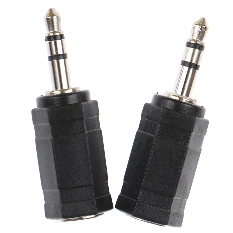 2Pcs 3.5mm male to 2.5mm female stereo audio mic plug adapter mini jack cable*.